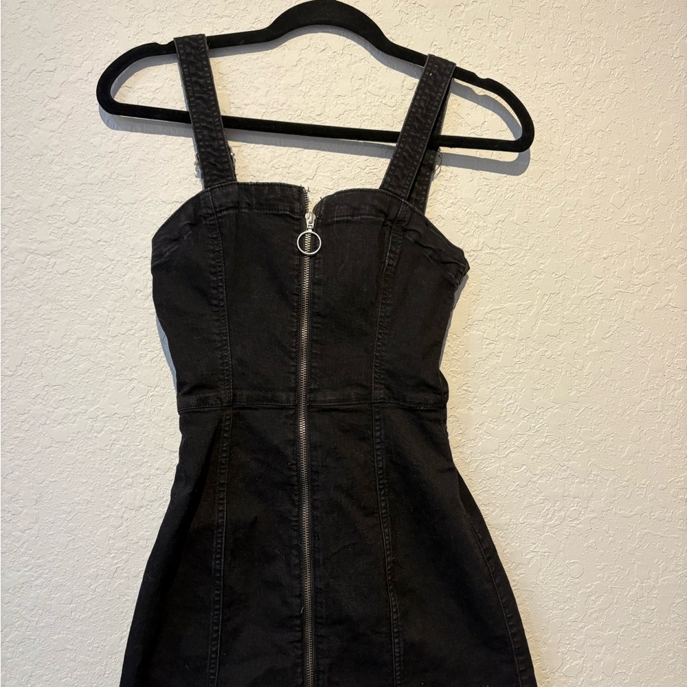 Elegant Black Denim Dress